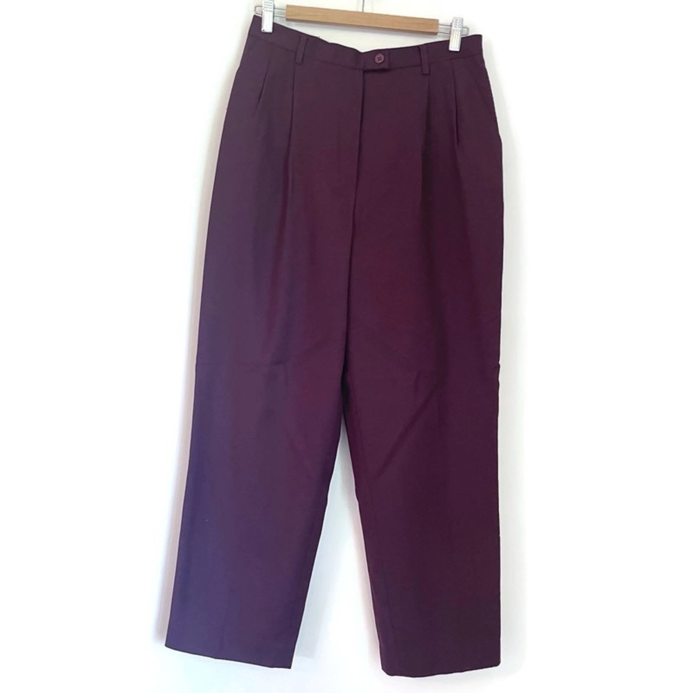 Vintage Evan Picone Deep Purple Women's 100% Wool Trousers